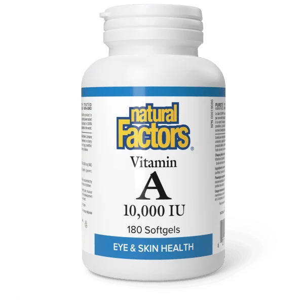 VITAMIN A 10,000IU 180 SOFTGELS NATURAL FACTORS