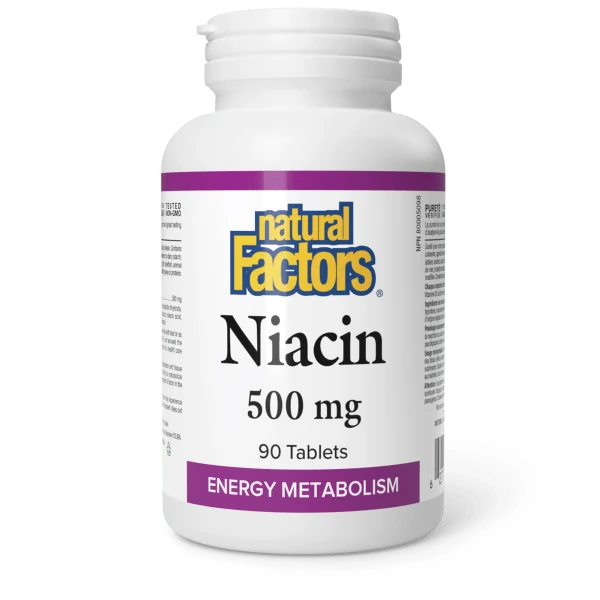 NIACIN B3 500MG 90TAB NATURAL FACTORS
