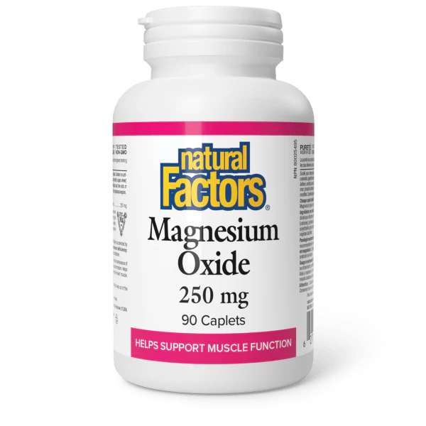 MAGNESIUM OXIDE 250MG 90 CAPLETS NATURAL FACTORS