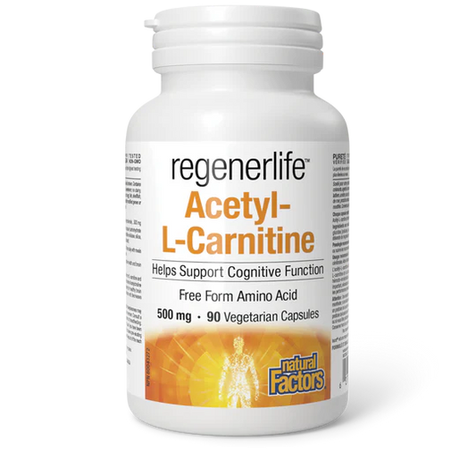 REGENERLIFE ACETYL-L-CARNITINE 500MG 90C NATURAL FACTORS