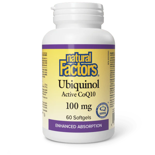 UBIQUINOL ACTIVE COQ10 100MG 60SG NATURAL FACTORS