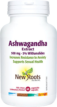 ASHWAGANDHA 500MG 60 VCAPS NEW ROOTS