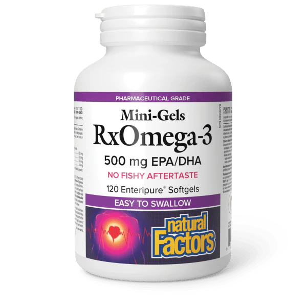 RXOMEGA-3 MINI GELS 500MG 120SG NATURAL FACTORS