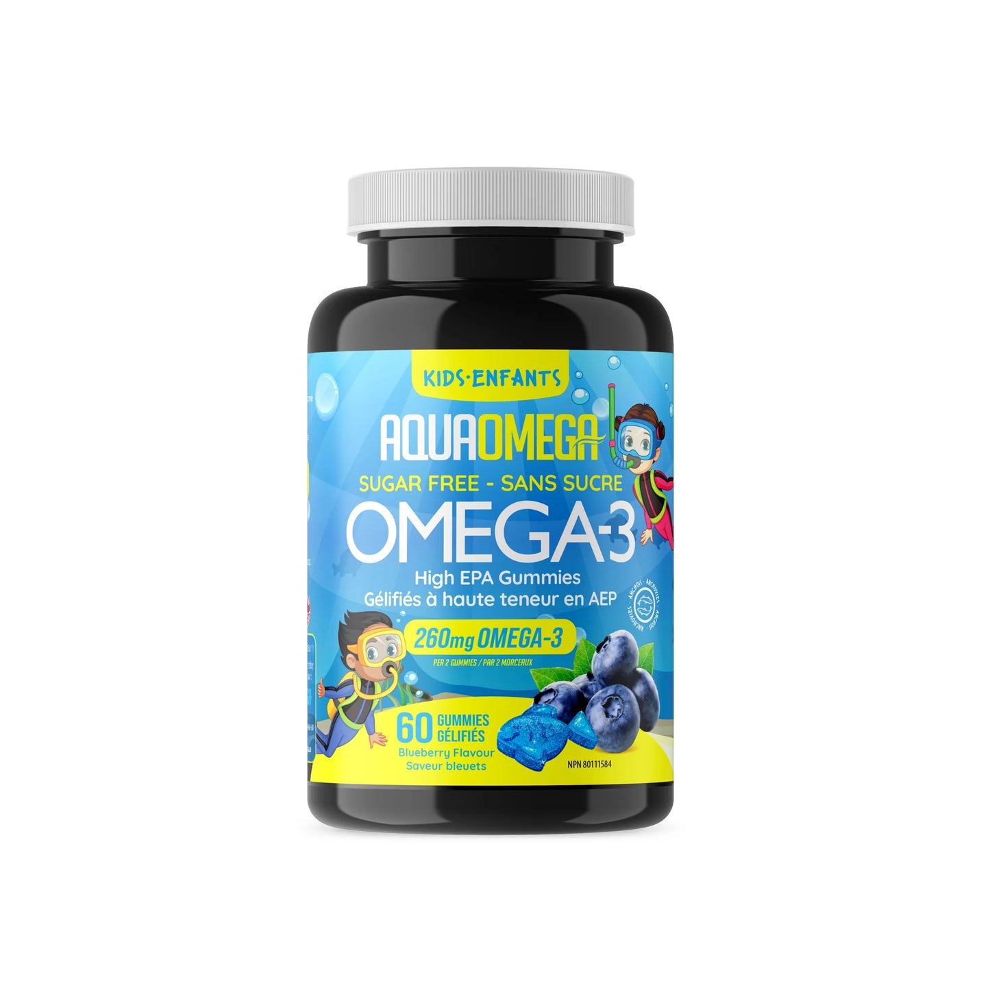 KIDS EPA OMEGA-3 60 GUMMIES BLUEBERRY AQUA OMEGA