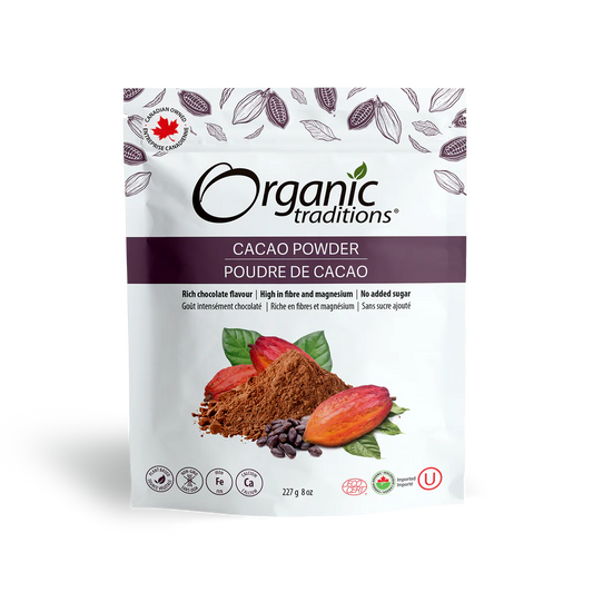 CACAO POWDER ORGANIC  227GR  ORGANIC TRADITIONS