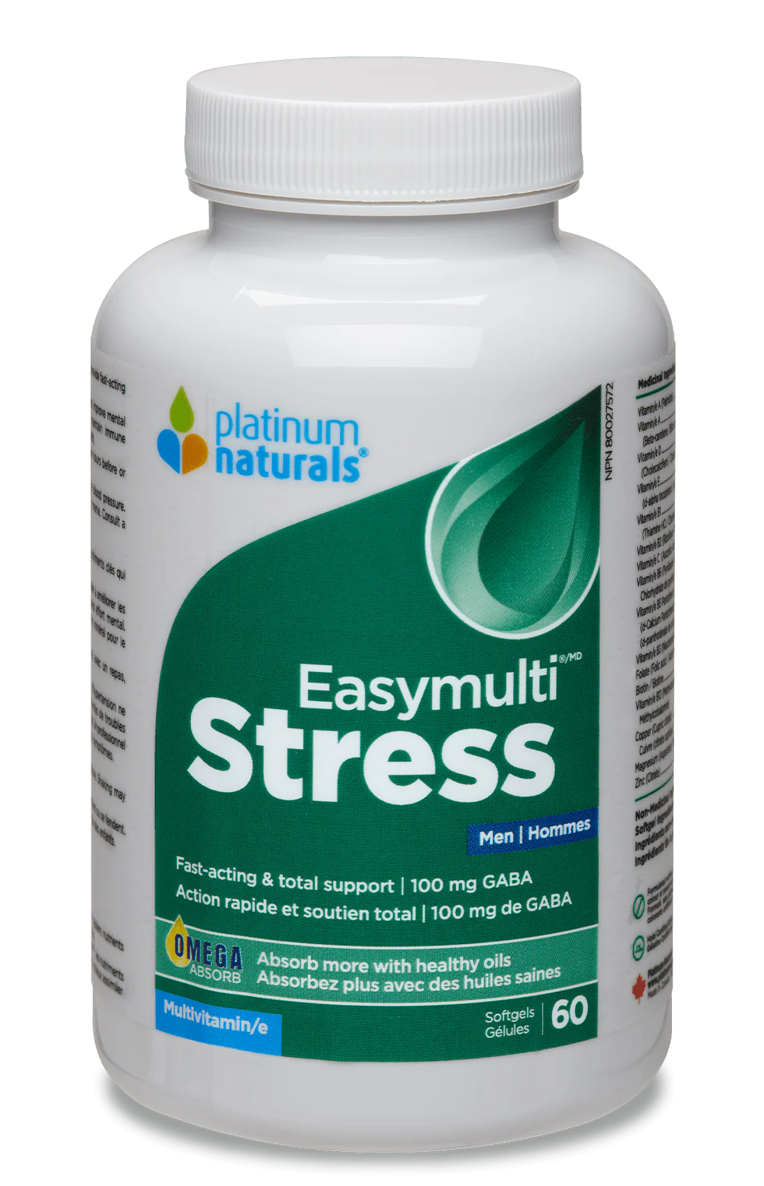 EASY MULTI STRESS MEN 60 SOFTGELS PLATINUM NATURALS