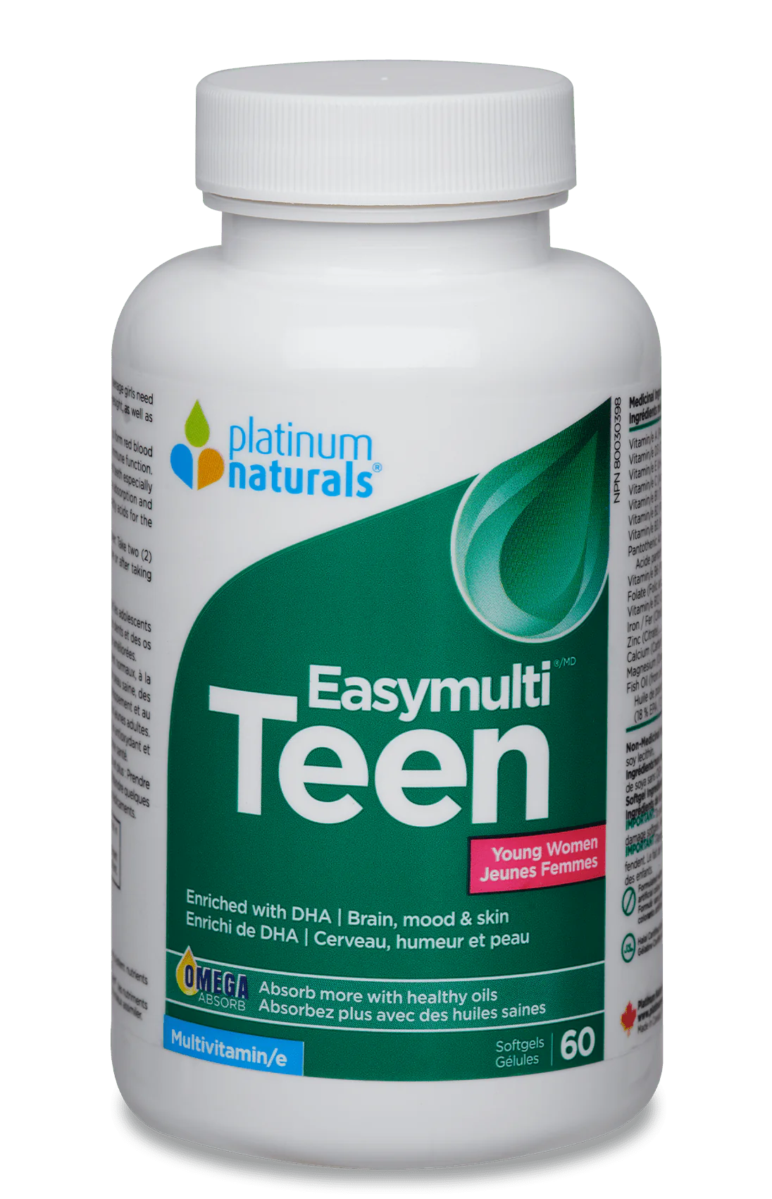 TEEN VITALITY WOMEN'S MULTI 60 SOFT GELS PLATINUM NATURALS