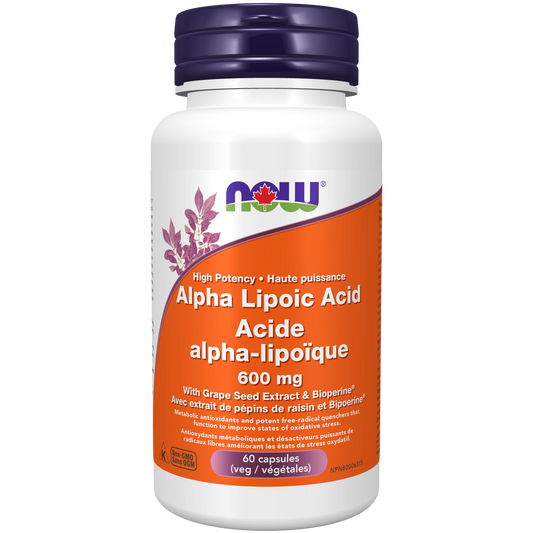 ALPHA LIPOIC ACID 600MG 60 VEG CAPS NOW