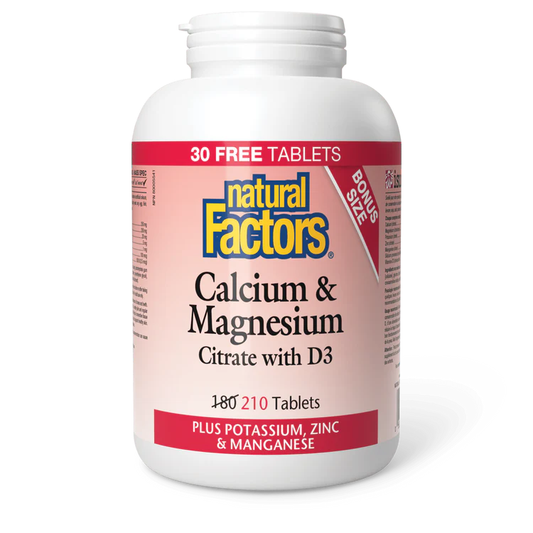 CALCIUM & MAGNESIUM WITH D 210TABS NATURAL FACTORS