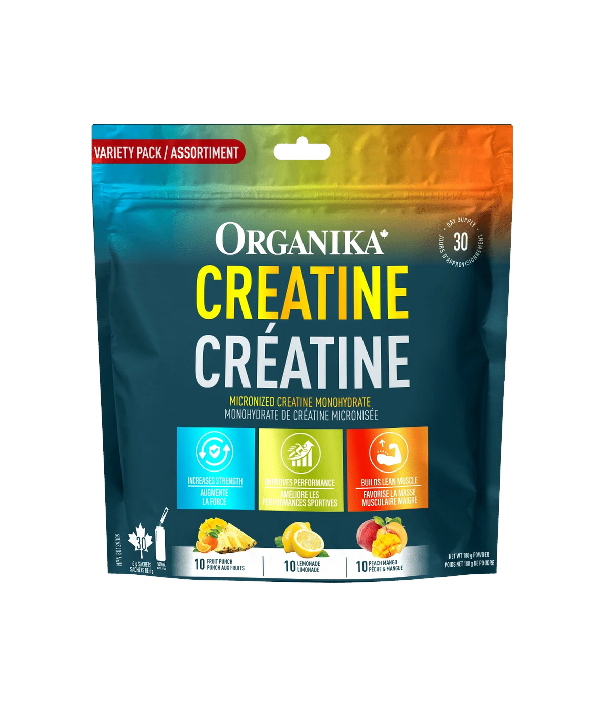 CREATINE VARIETY PACK 30 SACHETS ORGANIKA