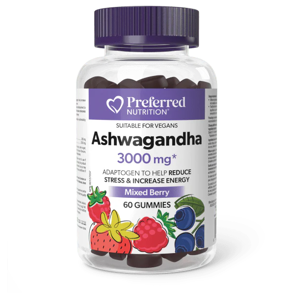 ASHWAGANDHA 3000MG 60 GUMMIES PREFERRED NUTRITION