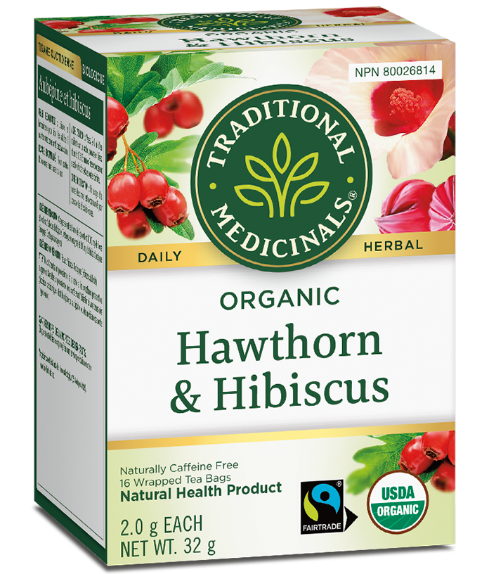 HAWTHORN HIBISCUS TEA 16 BAGS TRADITIONAL MEDICINALS