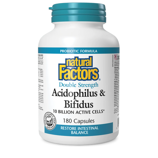 ACIDOPHILUS & BIFIDUS 10BILL 180CAP NATURAL FACTORS