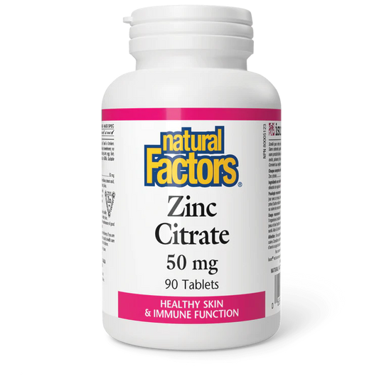 ZINC CITRATE 50MG 90TAB NATURAL FACTORS