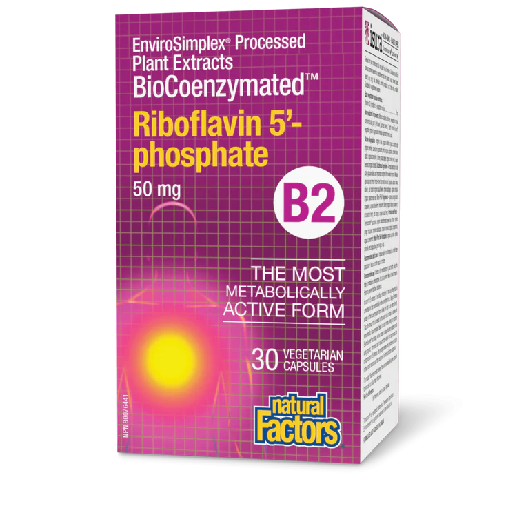 B2 50MG BIOCOENZYMATED RIBOFLAVIN 5'-PHOSPHATE 30CAP NATURAL FACTORS