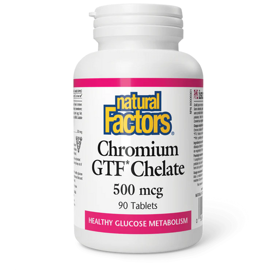 GTF CHROMIUM 500MCG 90TAB NATURAL FACTORS