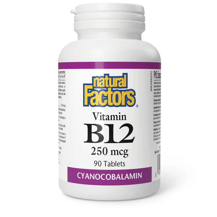 B12 250MCG 90TABS NATURAL FACTORS