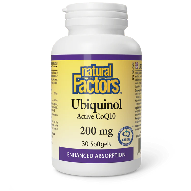 UBIQUINOL COQ10 200MG 30CAP NATURAL FACTORS