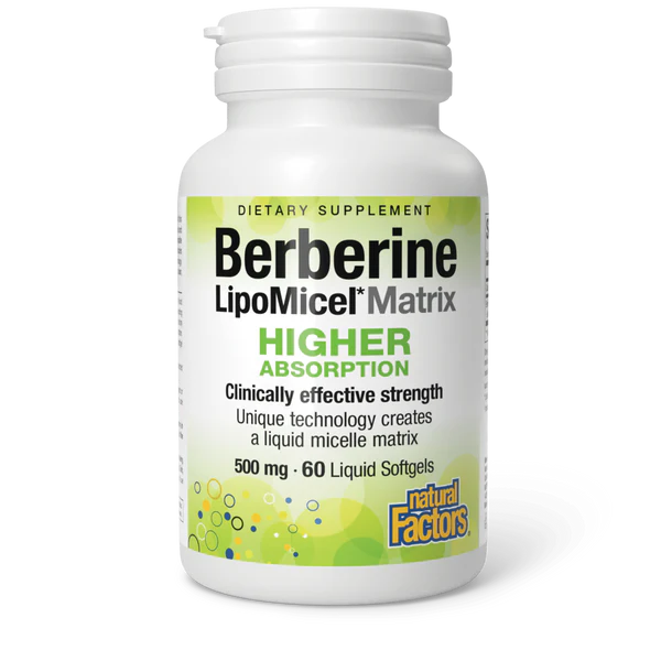 LIPOMICEL BERBERINE 500MG 60SG NATURAL FACTORS