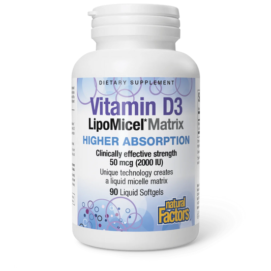 LIPOMICEL VITAMIN D 2000IU 180SG NATURAL FACTORS