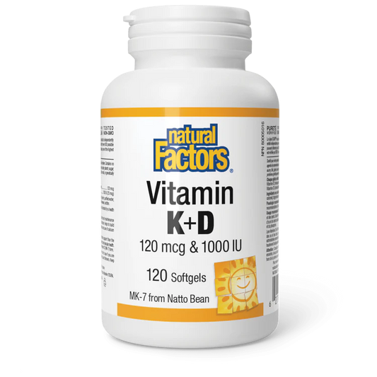 VITAMIN K 120MCG + D 1000OIU 120SG NATURAL FACTORS