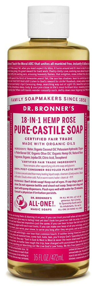 DR BRONNER ROSE SOAP 944ML PUR