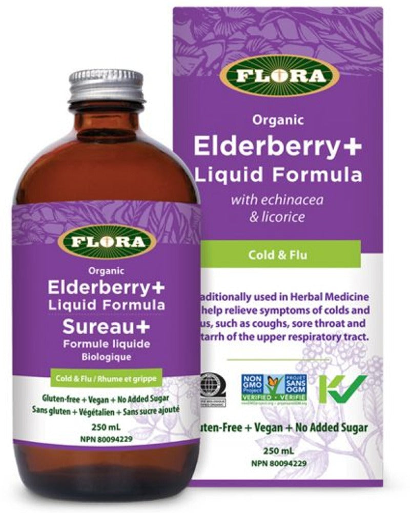ELDERBERRY+ LIQUID FORMULA 250ML FLORA