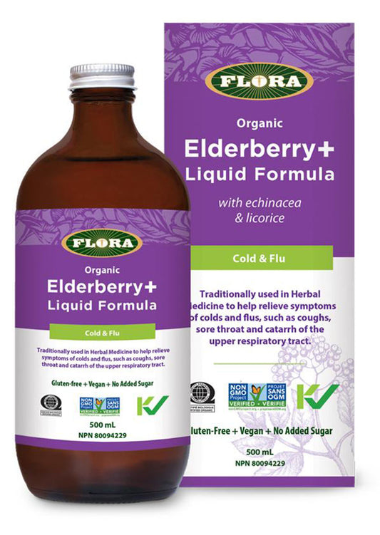 ELDERBERRY+ LIQUID FORMULA 500ML FLORA