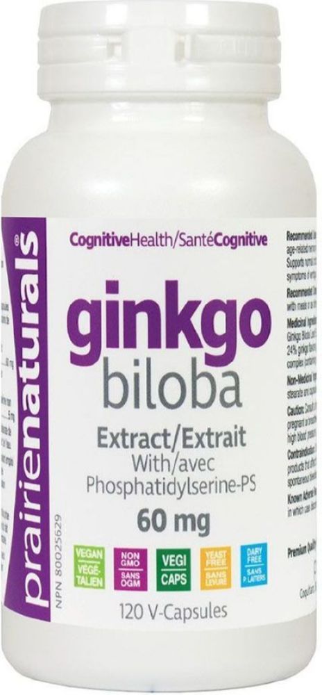 GINKGO BILOBA 60MG 120 CAPS PRAIRIE NATURALS