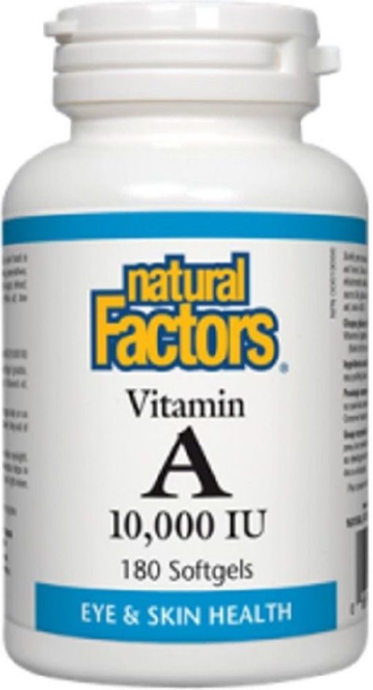 VITAMIN A 10,000IU 180CAP NATURAL FACTORS