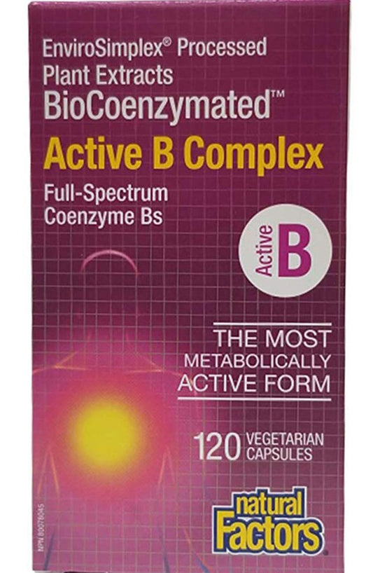 BIOCOENZYMATED ACTIVE B COMPLEX 120CAP NATURAL FACTORS