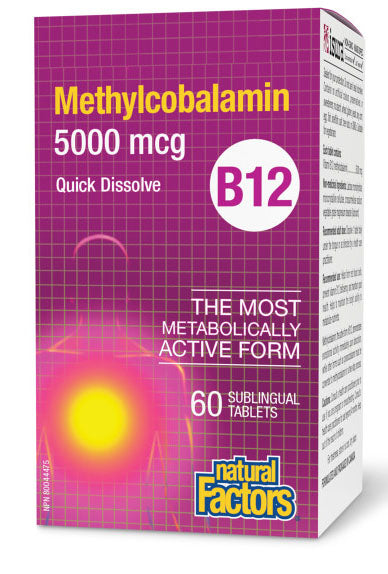 VITAMIN B12 5000MCG 60TAB NATURAL FACTORS