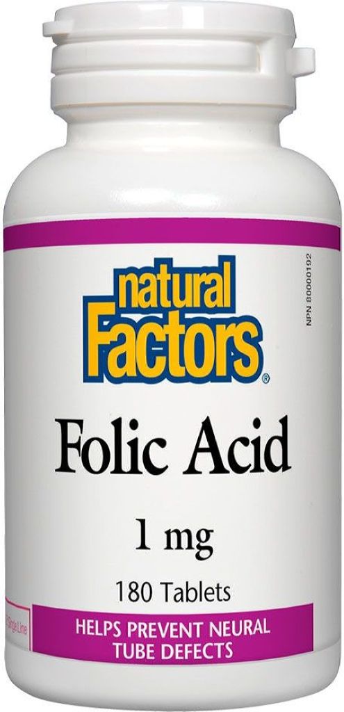FOLIC ACID 1MG 180TAB NATURAL FACTORS