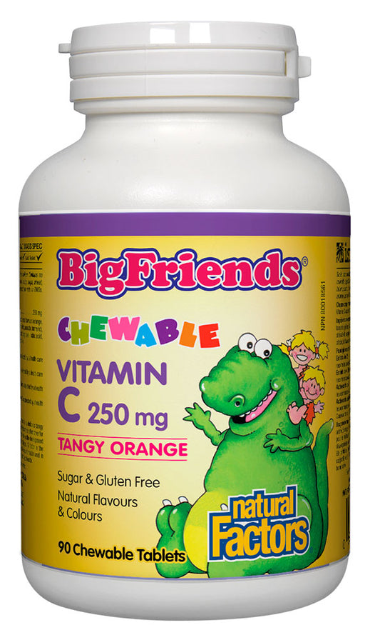 BIG FRIEND VITAMIN C 250MG ORANGE 90 CHEWS NATURAL FACTORS