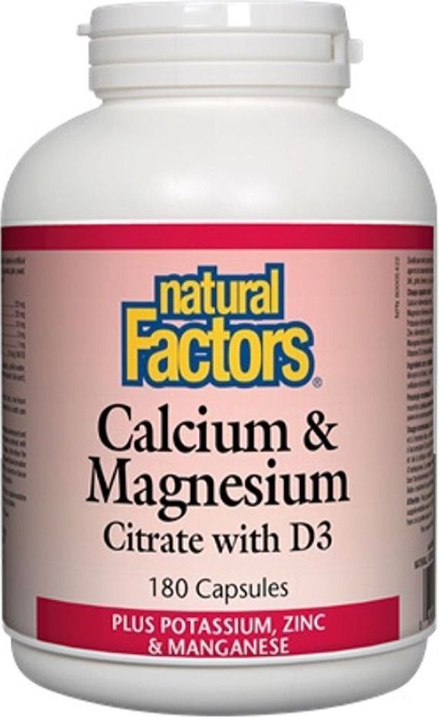 CALCIUM MAGNESIUM CITRATE 1:1 WITH D 180CAP NATURAL FACTORS