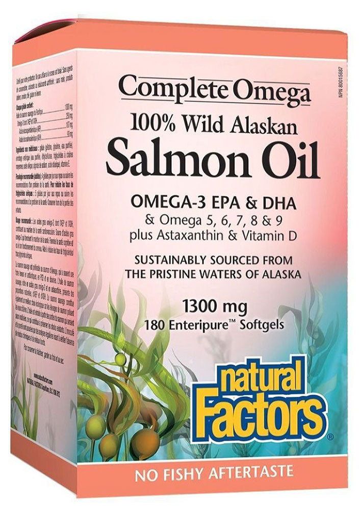 SALMON OIL 100% WILD ALASKAN 180 TABS NATURAL FACTORS