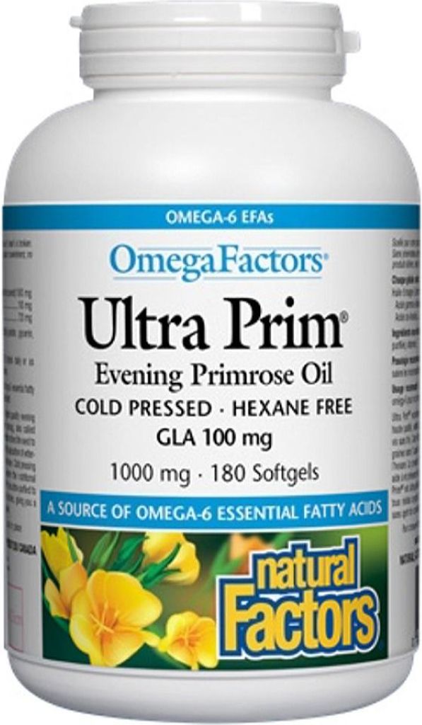 ULTRAPRIM EVENING PRIMROSE OIL 1000MG + GLA 180CAP NATURAL FACTORS