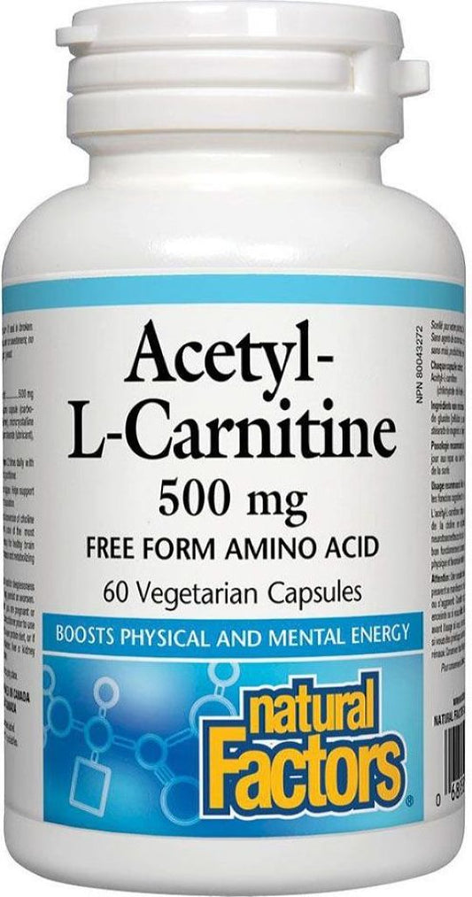 ACETYL-L-CARNITINE 500MG 60CAPS NATURAL FACTORS