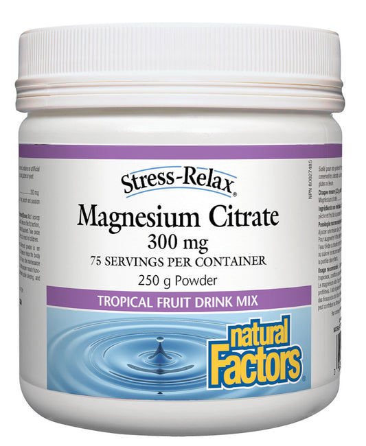 MAGNESIUM CITRATE TROPICAL FRUIT 250G NATURAL FACTORS