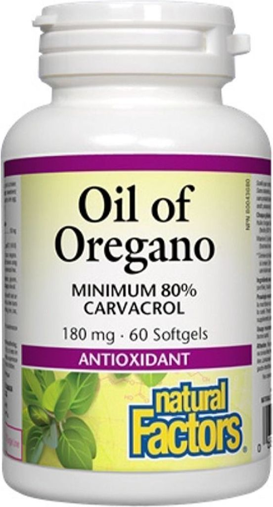 OIL OF OREGANO 180MG 60 SOFTGELS NATURAL FACTORS