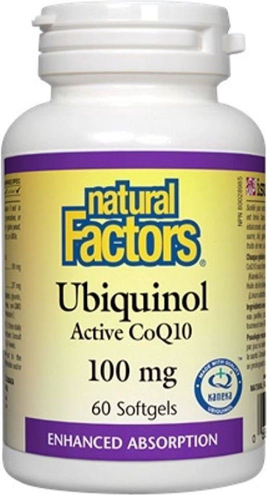 COQ10 UBIQUINOL 100MG 60 SOFTGELS NATURAL FACTORS