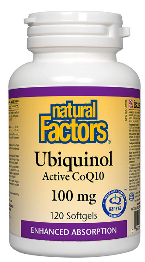 COQ10 UBIQUINOL 100MG 120 SOFTGELS NATURAL FACTORS