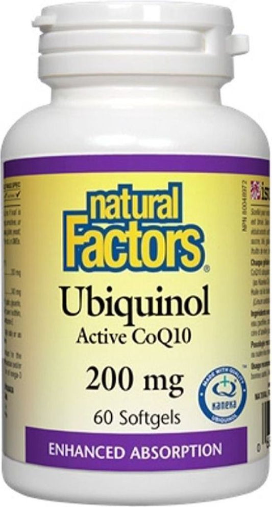 UBIQUINOL COQ10 200MG 60CAPS NATURAL FACTORS