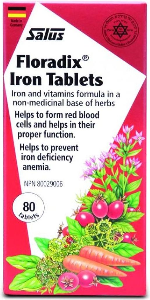 FLORADIX IRON 10MG 80TABS HEALTHOLOGY