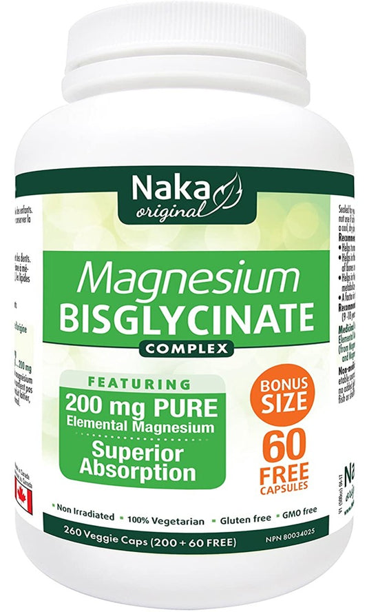 MAGNESIUM BISGLYCINATE 200MG 200+60CAP NAKA