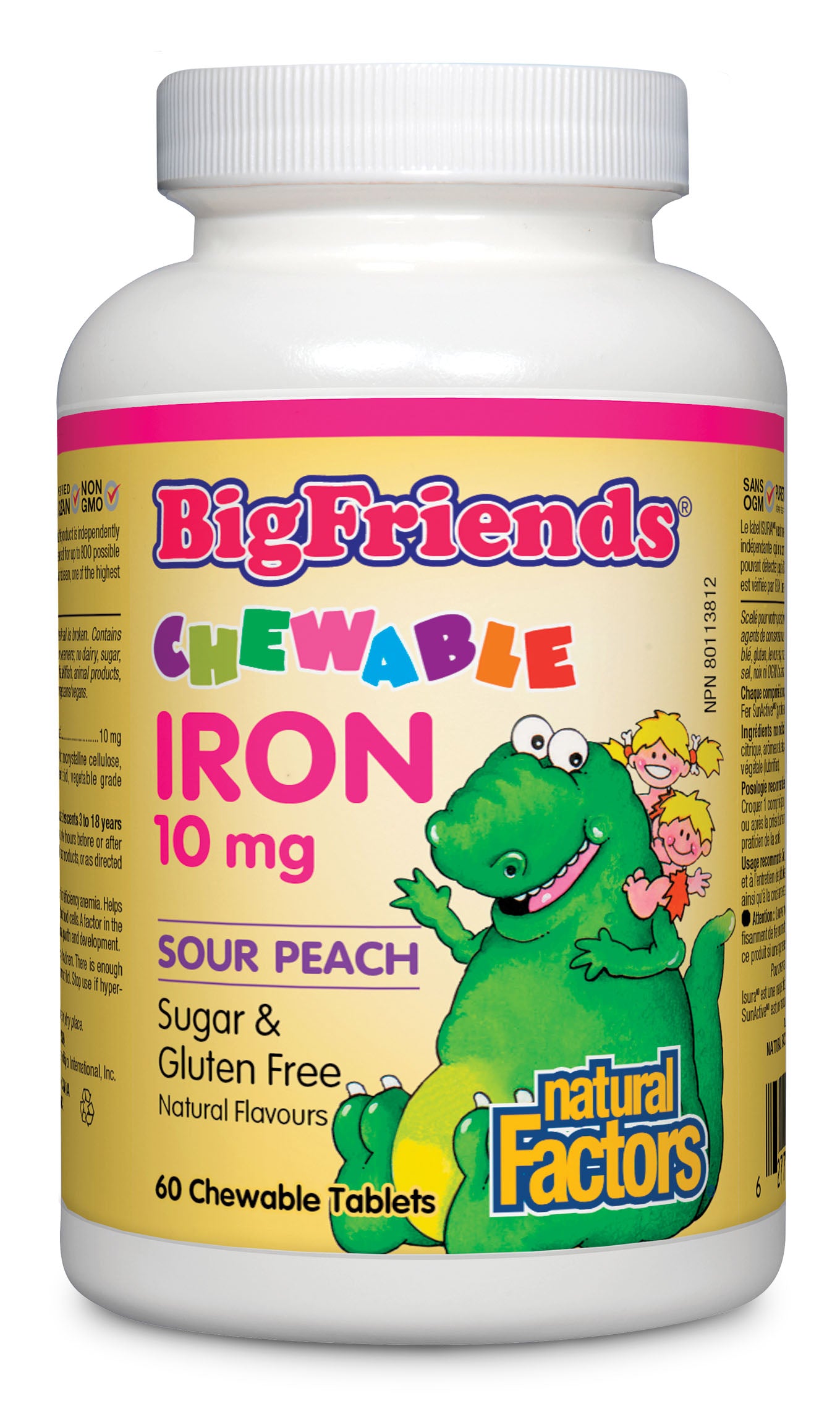 BIG FRIENDS IRON 10MG 60 CHEW PEACH NATURAL FACTORS