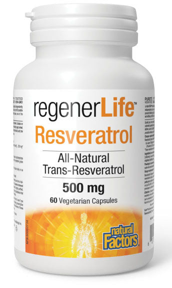 REGENERLIFE RESVERATROL 500MG 60C NATURAL FACTORS