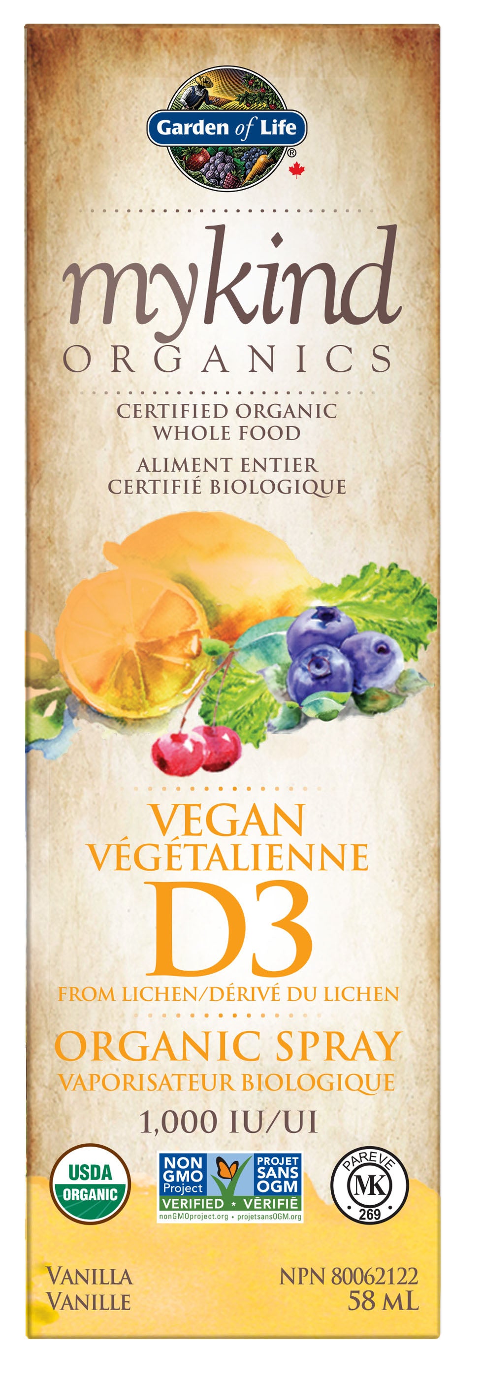 MYKIND ORG. VIT/D3 VA 58ML GO