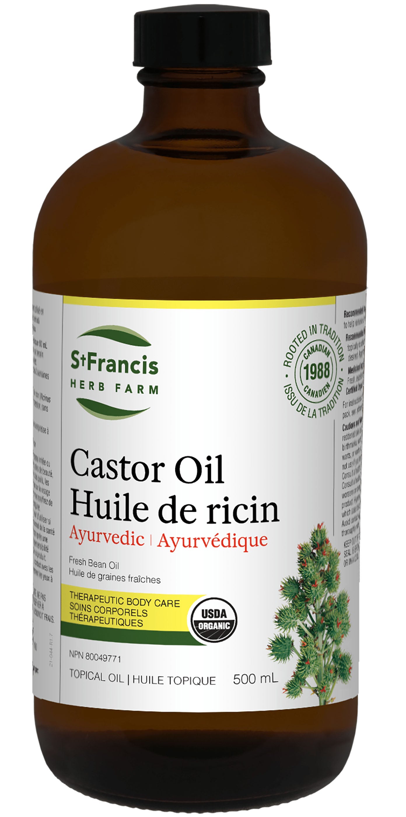 CASTOR OIL ORGANIC 500ML ST. FRANCIS