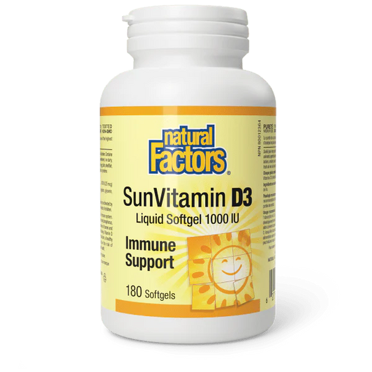 VITAMIN D3 1000IU 180 SOFTGELS NATURAL FACTORS